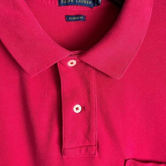 Red S/S Polo by Ralph Lauren Classic Fit Regatta RL Sz. L Gently Used Condition - Picture 4 of 6